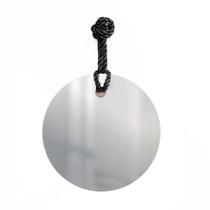 Espelho Decorativo Tie Alça Naval Preta 50 cm Redondo