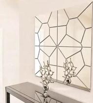 Espelho Decorativo Voronoi Grande Acrílico 2 Peças De 30Cm