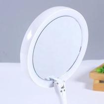 Espelho dobrável de mesa leds com aumento 10x funcional