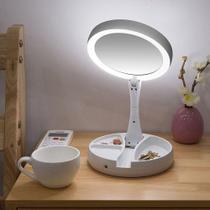 Espelho dupla com Led De Mesa Com Aumento 10x Led Dobrável Para Maquiagem Pronta Entrega