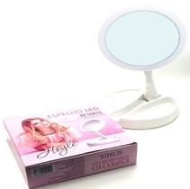 Espelho Dupla Face Com Luz LED Aumento Maquiagem Mesa - Hoyle