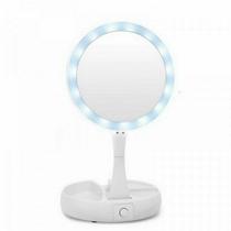 Espelho Dupla Face Dobrável Led Bancada Perfeito Para Você