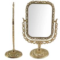 Espelho Dupla Face Rosto Giratorio Mesa Decoraçao Vintage Maquiagem Casa Penteadeira Retro Bancada Banheiro Quarto