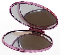 Espelho Duplo Para Bolsa Oval Com Pedras 01 Unidade - Importado