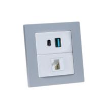 Espelho Duplo Reto 2 USB 9.0A 1 RJ-45 Espelho Duplo Reto 2 USB 9.0A 1 RJ-45