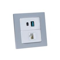 Espelho Duplo Reto 2 USB 9.0A 1 RJ-45