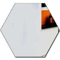 Espelho Em Acrílico Adesivo Decorativo Hexagono 17x19.5cm