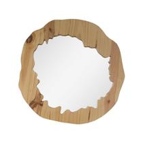 Espelho Emoldurado Tronco Pinus Amadeirado 59cm Orgânico Espelho Emoldurado Tronco Pinus Amadeirado 59cm Orgânico