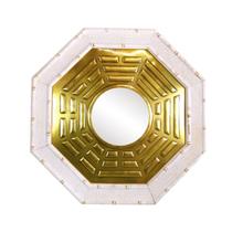 Espelho Feng Shui Baguá 40cm Madeira Branca - Proteção Energética para Sua Casa