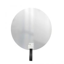 Espelho Funcional Hook Branco Alça Preta 50 Cm Redondo Espelho Funcional Hook Branco Alça Preta 50 Cm Redondo