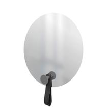 Espelho Funcional Hook Cinza Alça Preta 50 Cm Redondo Espelho Funcional Hook Cinza Alça Preta 50 Cm Redondo
