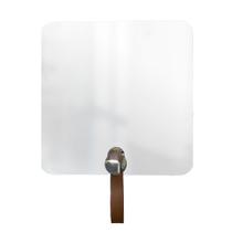 Espelho Funcional Hook Cromado Alça Caramelo 50x50 Cm Quadrado Espelho Funcional Hook Cromado Alça Caramelo 50x50 Cm Quadrado