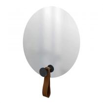 Espelho Funcional Hook Preto Alça Caramelo 50 Cm Redondo Espelho Funcional Hook Preto Alça Caramelo 50 Cm Redondo