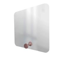 Espelho Funcional Hook Rosa 50X50 Cm Quadrado