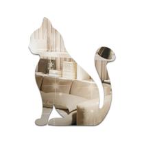Espelho Gato Sentado Decorativo Acrílico Quarto