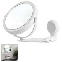 Espelho Giratorio 360 Graus LED 3 Tons 5x Aumento Touch USB Bateria Recarregavel Ajustavel Parede Banheiro Gancho Penteado Maquiagem Moderno Iluminaça Espelho Giratorio 360 Graus LED 3 Tons 5x Aumento Touch USB Bateria Recarregavel Ajustavel Parede Banheiro Gancho Penteado Maquiagem Moderno Iluminaça