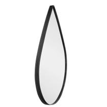 Espelho GOTA Decorativo FORMATO OVAL Couro 70cm Preto top