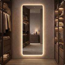 Espelho Grande 150x40cm Corpo Inteiro com LED Touch Bivolt 3 Cores Quente Neutra Fria Para Quarto Sala Vidro 3mm Sem Moldura LOPAZZI