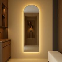 Espelho Grande 150x40cm LED Quente e Fria Base Reta Vidro Corpo Inteiro Design Moderno Banheiro Quarto Sala Espelho Grande 150x40cm LED Quente e Fria Base Reta Vidro Corpo Inteiro Design Moderno Banheiro Quarto Sala