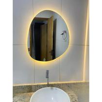 Espelho Grande 60*70 Orgânico Com Led Quente Luz amarela