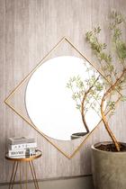 Espelho Grande com Moldura Quadrada de Metal Espelho Redondo 100cm x 100cm - Aiko Comércio