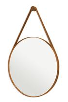 Espelho Grande De Mesa Alça Em Couro 60cm C/ Suporte - Rei dos Vidros Espelho Grande De Mesa Alça Em Couro 60cm C/ Suporte - Rei dos Vidros