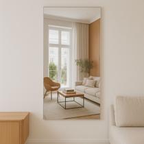 Espelho Grande de Parede 100x40cm Lapidado Retangular Decorativo Corpo Inteiro para Quarto, Sala, Banheiro e Hall de Entrada
