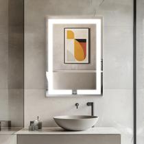 Espelho Grande Decorativo com Led Retangular Iluminado 70x50cm Touch Screen Banheiro Sala Quarto Halls