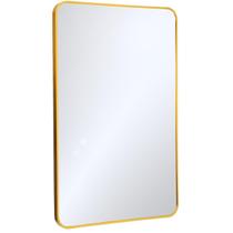 Espelho Grande Decorativo Sala e Banheiro Retangular Dourado com Moldura em Alumínio 90X60