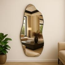 Espelho Grande Decorativo Sala Quarto Closet Moderno 90x40cm Luxo