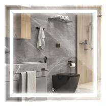 Espelho Grande Led Quadrado Jateado 80x80 Cm Premium Fonte Espelho Grande Led Quadrado Jateado 80x80 Cm Premium Fonte