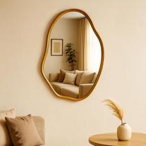 Espelho Grande Orgânico com Moldura de Metal 70x50 Decoração Sala Banheiro Loja Espelho Grande Orgânico com Moldura de Metal 70x50 Decoração Sala Banheiro Loja