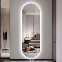 Espelho Grande Oval 150x40 Decoração Corpo Inteiro com LED - Luz fria e Luz quente