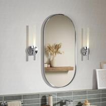 Espelho Grande Oval 80x50 com Moldura de Metal p/ Quarto Sala Banheiro - Aiko Comércio