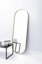Espelho Grande Oval Corpo Inteiro 150x50 Decoração Moldura em Metal
