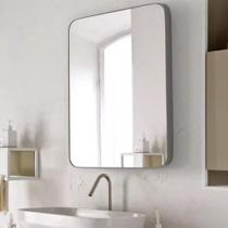 Espelho Grande Retangular 90 x 60 Industrial - Moldura Em Metal Várias Cores