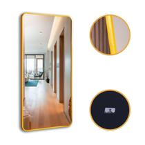 Espelho Grande Retangular Decorativo Sala Banheiro Moldura Em Aluminio 115x60