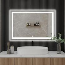 Espelho Grande Retangular Jateado Com Led 90x120 Cm Lapidado Espelho Grande Retangular Jateado Com Led 90x120 Cm Lapidado