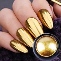 Espelho holográfico Nail Art Chrome Gold Powder 0,5 g com bastão Espelho holográfico Nail Art Chrome Gold Powder 0,5 g com bastão