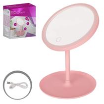 Espelho Iluminado Para Maquiagem Led Touch E Recarregável