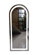 Espelho jateado arco grande iluminado com led frio touch 150x60cm - Woodglass