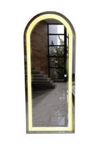 Espelho jateado arco grande iluminado com led quente touch 150x60cm - Woodglass