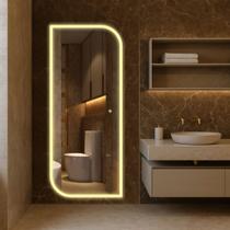 Espelho Jateado Com Led Luxo Decorando Sala Quarto Banheiro Escritorio Touch Bivolt Espelho Jateado Com Led Luxo Decorando Sala Quarto Banheiro Escritorio Touch Bivolt