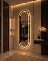 Espelho Jateado com LED Toque de Luxo no Seu Espaço Sala Quarto Closet Banheiro Hall Espelho Jateado com LED Toque de Luxo no Seu Espaço Sala Quarto Closet Banheiro Hall