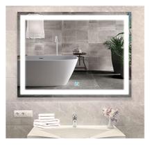 Espelho jateado iluminado com led frio e touch 80x60cm horizontal