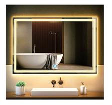 Espelho jateado iluminado com led quente e touch 100x70cm horizontal - Woodglass
