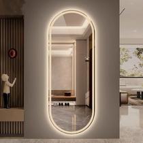 Espelho jateado Oval Iluminado com led quente - 60x150cm - Woodglass