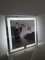 Espelho jateado quadrado iluminado com LED frio - 60x60cm