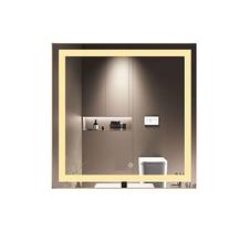 Espelho jateado quadrado iluminado com led quente e touch 60x60cm Espelho jateado quadrado iluminado com led quente e touch 60x60cm