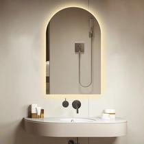 Espelho lapidado Arco Janelinha Iluminado com LED Quente - 60x80cm